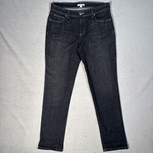 Eileen Fisher Jeans Women’s Size 6 Straight Black‎ Selvedge Contrast Stitch USA
